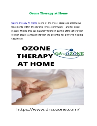 ozone therapy at home.