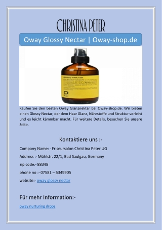 Oway Glossy Nectar | Oway-shop.de