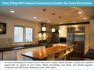 4 Key Things NYC General Contractors Consider For Home Renovation