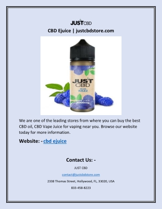 CBD Ejuice | justcbdstore.com