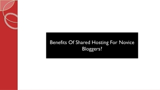 Benefits of Shared Hosting for Novice Bloggers