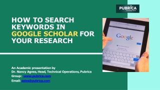 How to search keywords in Google scholar for your Research – Pubrica