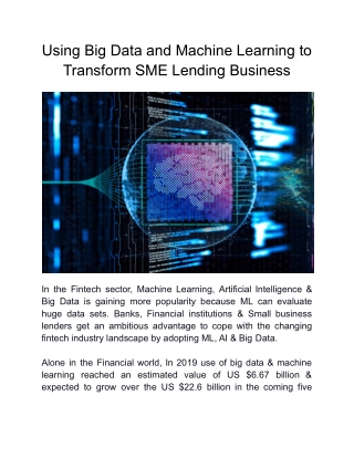 Using Big Data and Machine Learning to Transform SME Lending Business