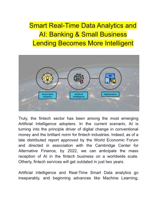 Smart Real-Time Data Analytics and AI_ Banking & Small Business Lending Becomes More Intelligent