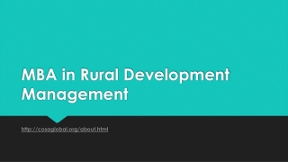 MBA in Rural Development Management