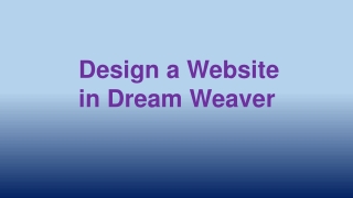 Design a Website in Dream Weaver
