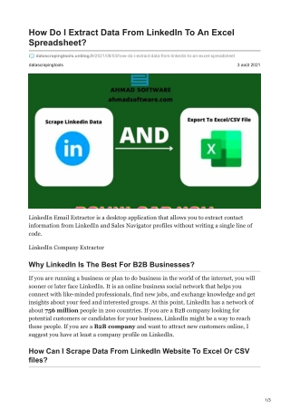 1How Do I Extract Data From LinkedIn To An Excel Spreadsheet