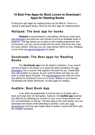 10 Best Free Apps for Book Lovers to Download