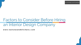 Factors to Consider Before Hiring an Interior Design Company