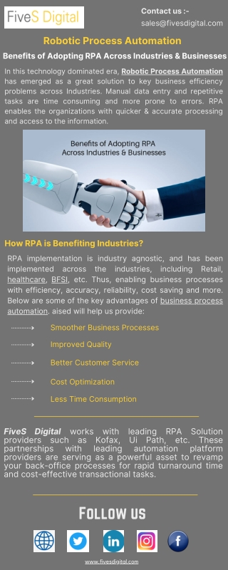 Benefits of Adopting RPA Across Industries and Businesses