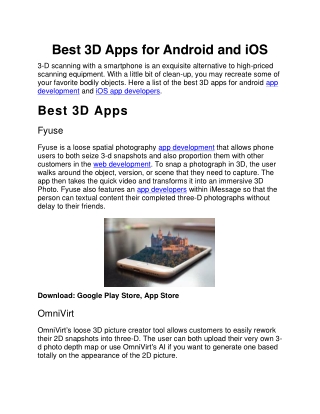 Best 3D Apps for Android and iOS