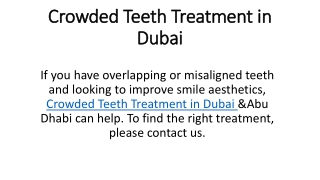 Crowded Teeth Treatment in Dubai