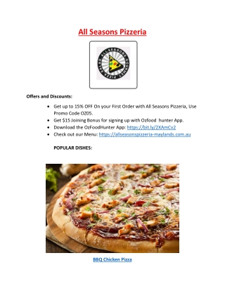 15% off - All Seasons Pizzeria Restaurant – Pizza delivery Perth, WA