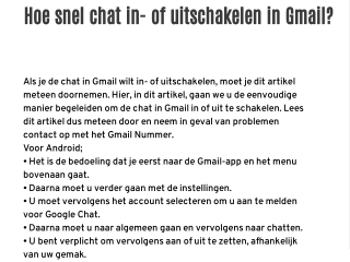 Hoe snel chat in- of uitschakelen in Gmail?