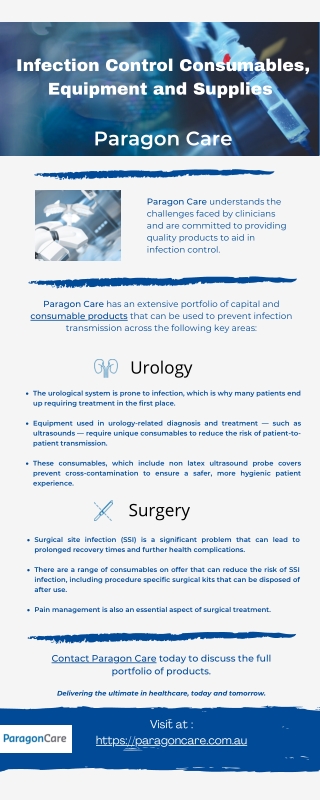 Infection Control Consumables, Equipment and Supplies | Paragon Care