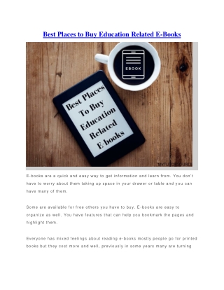 Best Places to Buy Education Related E- books