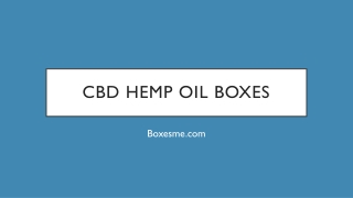 CBD Hemp Oil Boxes