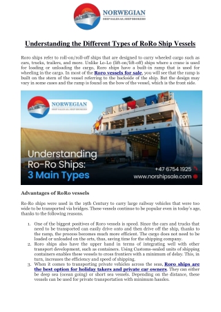 Understanding the Different Types of RoRo Ship Vessels