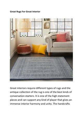 Great Rugs For Great Interior