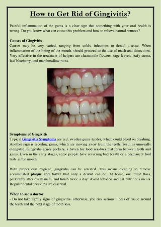How to Get Rid of Gingivitis