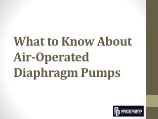 What to Know About Air-Operated Diaphragm Pumps