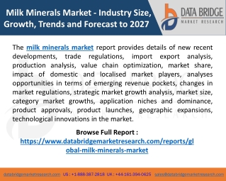 Milk Minerals Market 2021 SWOT Analysis, Strategies by Leading Players and Forec
