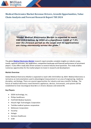Medical Electronics Market