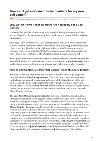 1How Call Centers Get Customers’ Phone Numbers To Dial