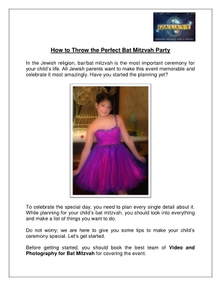 How to Throw the Perfect Bat Mitzvah Party