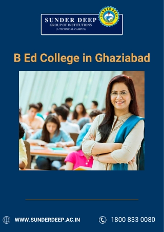 B Ed Colleges in Delhi NCR | Sunder Deep College of Management Technology (B Ed)