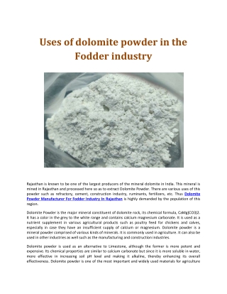 dolomite powder used in the Fodder industry-converted