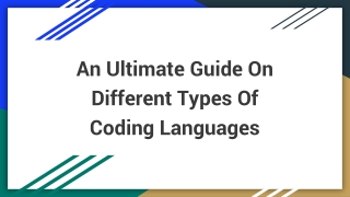 Types Of Coding Languages: A Complete Guide To Master Programming
