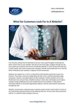 What Do Customers Look For In A Website?