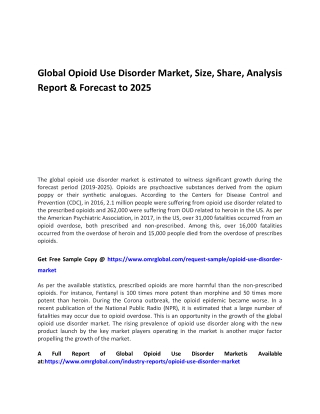 Global Opioid Use Disorder Market