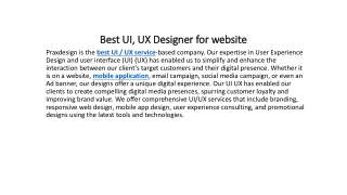 Best UI, UX Designer for website