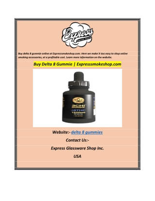 Buy Delta 8 Gummie  Expresssmokeshop.com