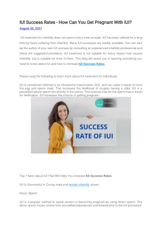 IUI Success Rates - How Can You Get Pregnant With IUI