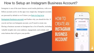 How to Setup an Instagram Business Account?