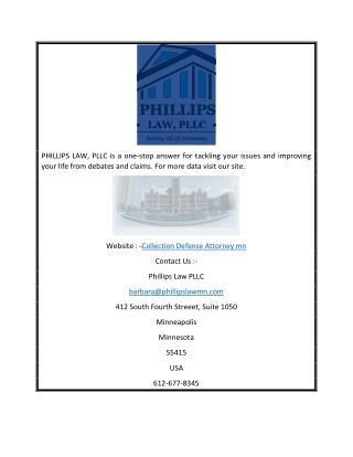 Collection Defense Attorney mn | phillipslawmn.com
