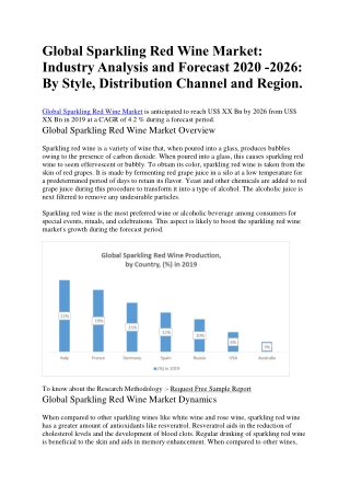 Global Sparkling Red Wine Market