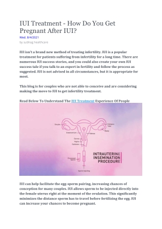 IUI Treatment - How Do You Get Pregnant After IUI