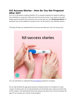 IUI Success Stories - How Do You Get Pregnant After IUI