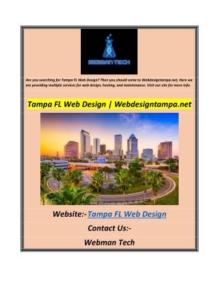 Tampa FL Web Design  Webdesigntampa.net