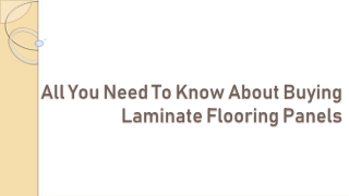All You Need To Know About Buying Laminate Flooring Panels