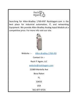 Allen-bradley 1769-if8 | Rackitagain.com