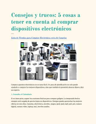 Lista de Tiendas para Comprar Electrónica cerca de Canarias