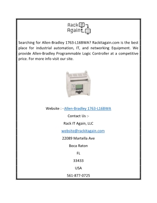 Allen-bradley 1763-l16bwa | Rackitagain.com