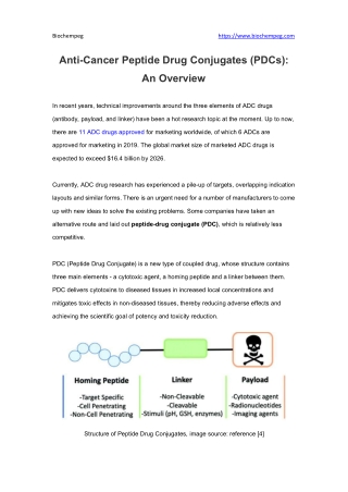 Anti-Cancer Peptide Drug Conjugates (PDCs) An Overview