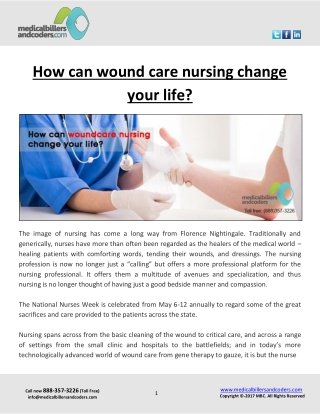 How can wound care nursing change your life?