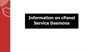 Information on cPanel Service Daemons